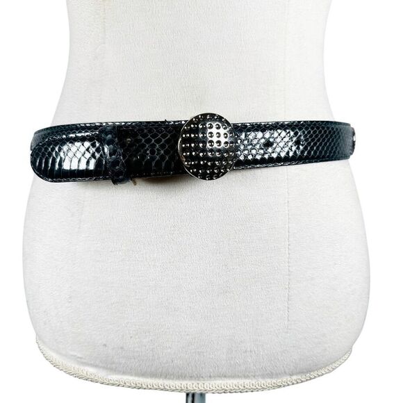 ib belt company Accessories - ib Belt Company Genuine Snakeskin Belt Womens size M Blue Silver Conchos